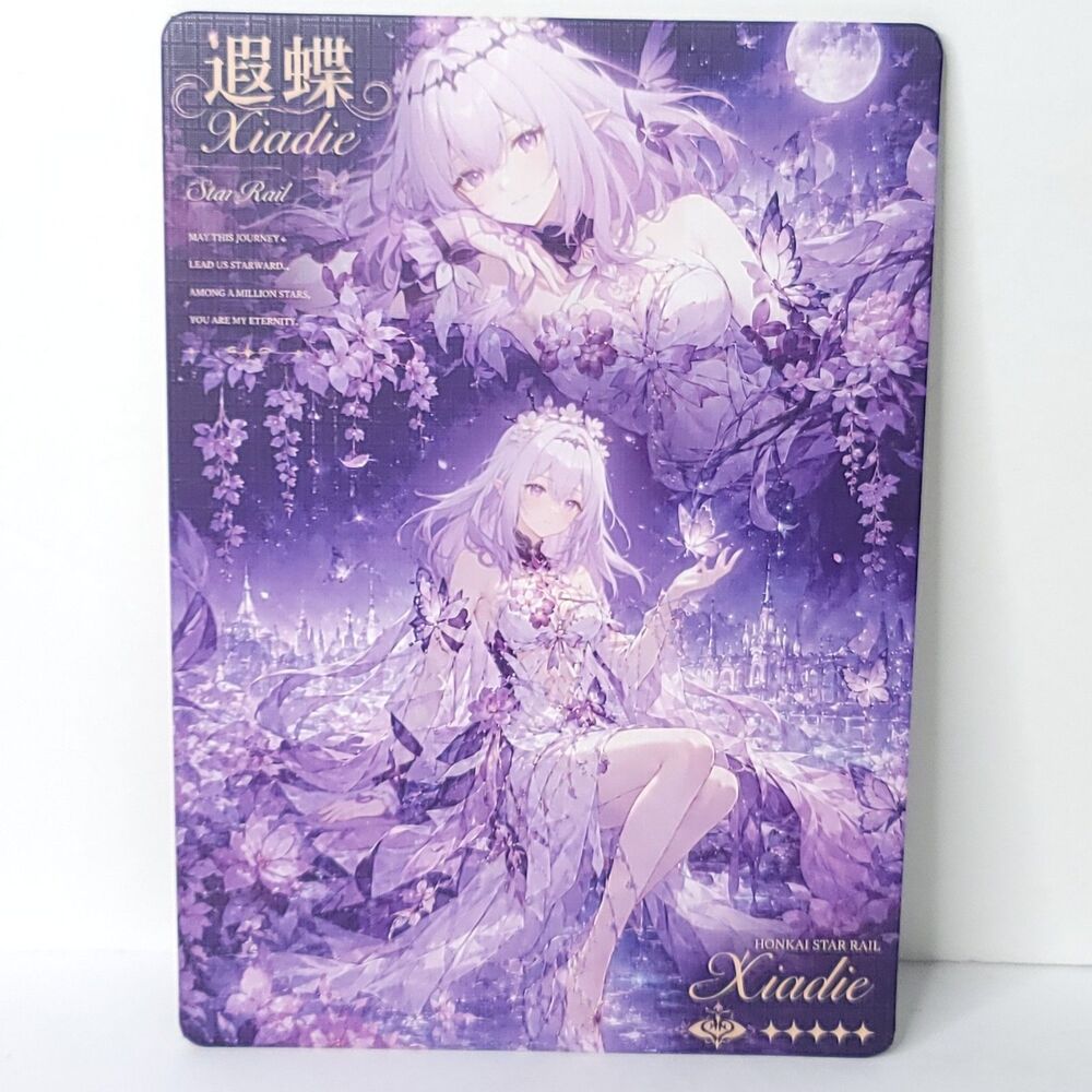 Xiadie Purple Butterfly Waifu Card Anime Girl Wall Art Oversized Board A5